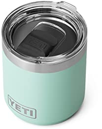 YETI Rambler Lowball, Vacuum Insulated Stainless Steel Stackable Lowball with MagSlider Lid, Seafoam, 10 oz (296 ml)