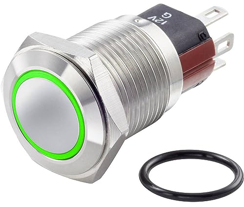 TRU COMPONENTS TC-7494836 TC-GQ16-KF-11E/J/G/12V/S Vandalismusgeschützter Druckschalter 48 V/DC 2 A 1 x Aus/(Ein) taste