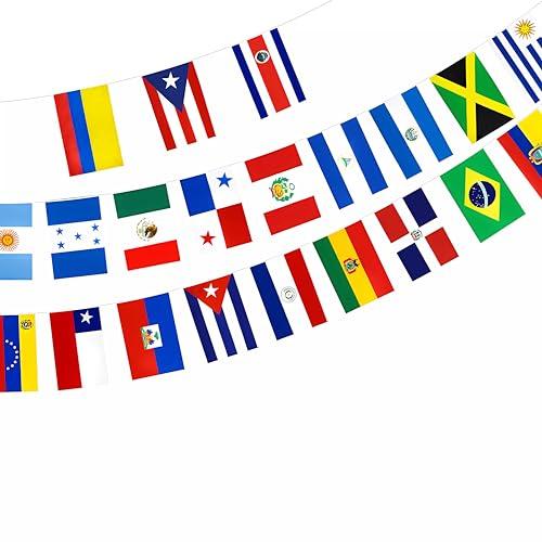 Bandiera di 21 paesi dell'America Latina, ghirlanda 21 paesi dell'America Latina, bandierine 21 paesi dell'America Latina, bandiera nazionale Bandiere