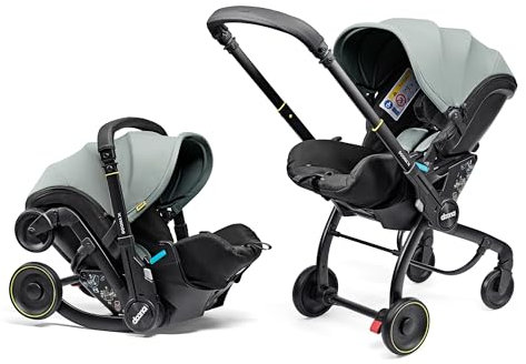 Doona X Baby Car Seat & Travel Stroller Dusty Sage - Convertible 0+ Car Seat and Pram with 3 Recline Positions - Ergonomic Pushchair and Travel System - ISOFIX Base Sold Separately