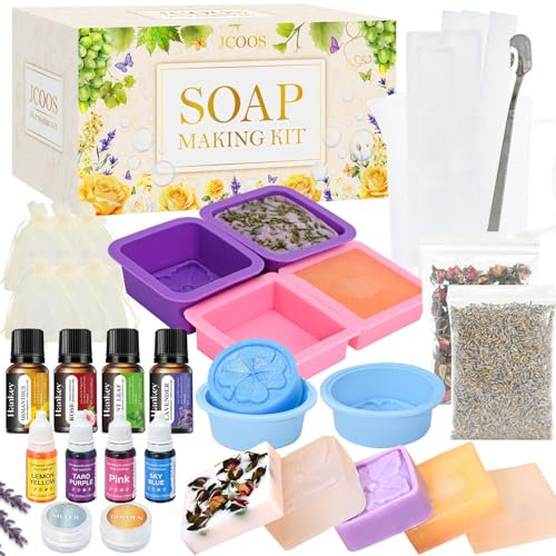 Vezerd Seife Selber Machen, Kreative Bastelset Erwachsene DIY Set Seifenherstellung mit Seifenform, Rohseife und Seifenbasis, Badebomben Seifen Selber Machen Set für Kinder, Als Geschenk