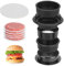Trendecor Burgerpresse, 4-in-1 Hamburgerpresse Patty-Maker gefüllte Burger Sandwichschneider, Fleisch Rindfleisch Gemüse Hamburger-Pattiform mit 100 Stück Wachspapier-Discs