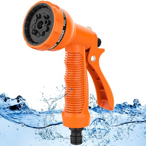 Hose Pipe Spray Gun - 10 Adjustable Patterns Garden Hose Spray Gun, High Pressure Hose Gun, Lightweight/Durable/Multi-Purpose Hose Nozzle for Gardening