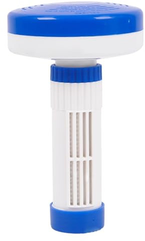 Badtunna klor flytande flytande flytande klordispenser justerbar PVC bromflottör badkar med skala multifunktionell flytande klordispenser för pool, spa och mer flytande dispenser för pool surfplatta