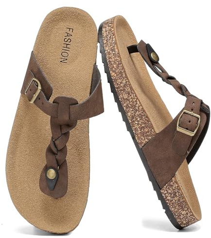 Mujer Casuales Separador Dedos, Chanclas Verano Unisex Plantilla Corcho | Planas Sandalias Flip Flop Hombre Hebilla Ajustable, Antideslizantes Baño Zapatillas Cómodas Casa