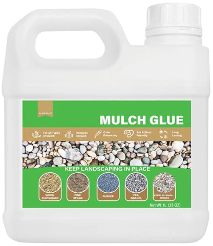 REALOKMAN Colle époxy Longue Durée for Paillis D'aménagement Paysager, Colle Adhésive for Roches Et Graviers, à Séchage Rapide, for Allées, Cours Et Terrasses(1000ml)