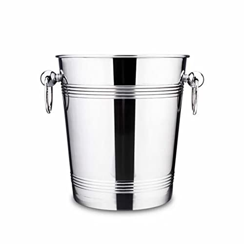 Secchiello per Il Ghiaccio in Acciaio Inox con Superficie a Specchio da 5 Litri - Raffreddatore per Champagne, Mantiene Il Ghiaccio congelato più a Lungo per Feste in casa
