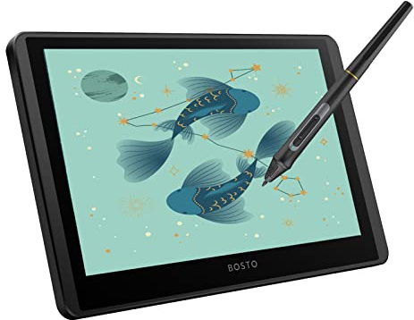 Yctze Tableta de Dibujo con Gráficos LCD, Monitor de Pantalla de 11,6 Pulgadas, Panel de Dibujo con Resolución de 1366x768 con 8192 Niveles de Presión, Función de Inclinación y Alimentación por USB,