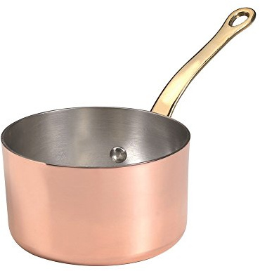 Pentole Agnelli ALCU105F10 Casseruola Alta di Rame Stagnato con 1 Manico, 10 cm