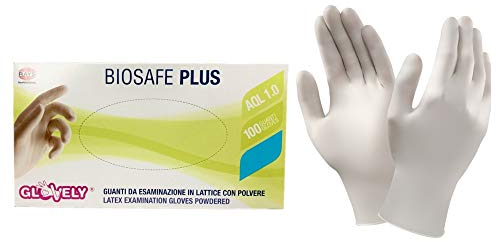 Stephan Schneider RO. plansprache. Handschuhe – Latex Handschuhe, gepudert, Größe L, 100 Handschuhe enthalten