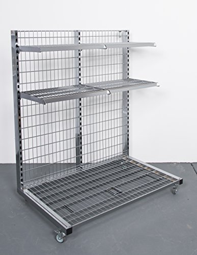 Sommer International GmbH Verkaufsregal auf Rollen Metallregal Rollregal Verkaufsständer Gondel Standregal | 130 cm breit, Neuware