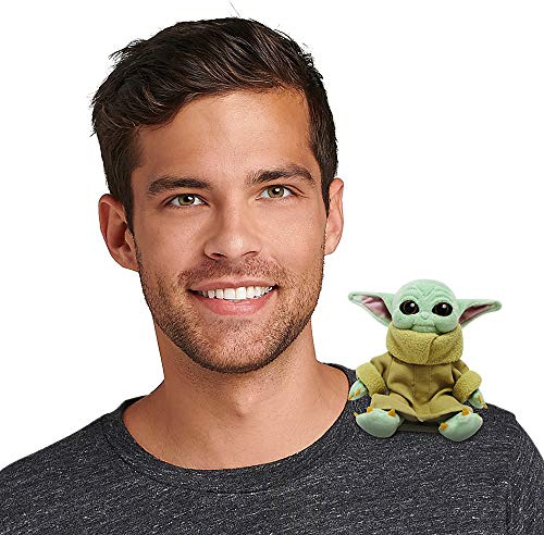 Disney Store Official Grogu Magnetic Shoulder Plush Stuffed Animal - Adorable Baby Yoda Includes Magnetic Pad & Soft, Fuzzy Fabrics - Perfect Plush Toys – Star Wars: The Mandalorian - Mini 5''
