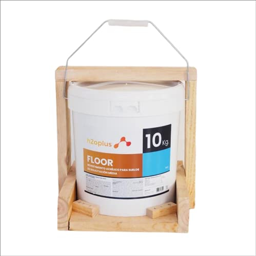 h2oplus Pintura para Suelos Exterior e Interior Floor Azul 10Kg · Pintura para Suelos Garaje, Hormigon, Asfalto o Baldosa · Producto NATURAL 100% en base Agua, SIN OLOR a Disolventes Químicos