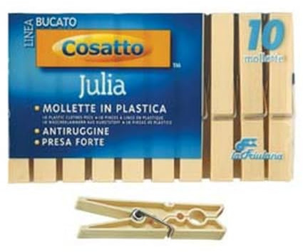 CF MOLLETTE JULIA AVORIO POLIPROPILENE E MOLLA ACCIAIO ZINCATO PZ.10
