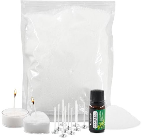 Kerzensand, Kerzensand mit docht, Kerzenwachs Granulat 200g mit 10 Dochte, 2 Dochthalter, Ätherische Öle 10ML, Kerzenwachs granulat, Wachsgranulat für Kerzen, Kreative DIY Kerzen