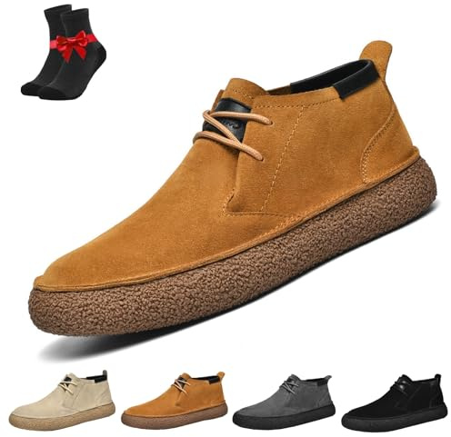 Botas Chukka for Hombre, Botas Chukka de Ante con Cordones for el Desierto, Zapatos Vintage de Ante for Hombre, Botines Casuales de Negocios(Brown,43 EU)