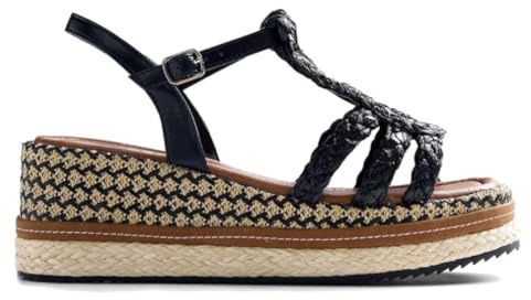 GIOSEPPO Harcourt, T-Strap Donna, Nero e Bianco, 36 EU