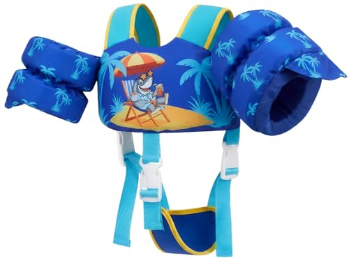 Gogokids Kids Swim Vest with Buoyancy Armbands, Toddler Swim Aid Flotation Suit with Adjustable Straps(11-30kg, 1-6years) | EN13138-1 Certified for Swimming Lessons | for Pool, Beach & Water Parks