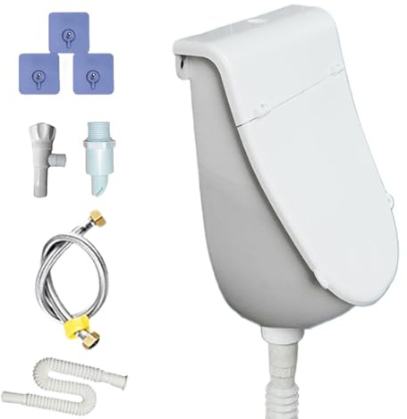 Urinario para hombres - urinario de pared móvil | Orinal portátil para exteriores, juego de orinal para hombres y niños con tapa, tubo de drenaje, boquilla rociadora para jardín, camping, casa rodante