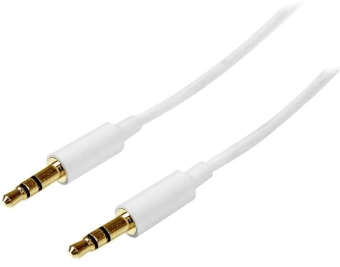 StarTech.com Câble Audio Stéréo Mini-Jack 3.5mm Slim de 1 m - Mâle/Mâle - Blanc (MU1MMMSWH)