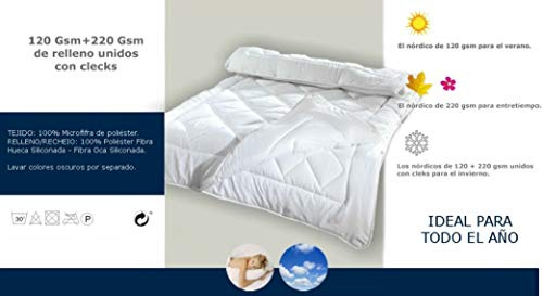 Dolz Relleno Nórdico Sintético 4 Estaciones 120 + 220 grs/m² Cama 90 en Medida 150 x 220 cm