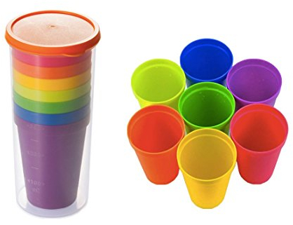Xrten Candy Color - Juego de vasos de plástico reutilizables para bebidas de viaje (paquete de 8)