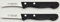 Marsvogel 2 x Küchenmesser, 1 x gebogen (hohle Wate) Klinge: 2.1/2“ / 6 cm + 1 x gerade Klinge : 3 / 8 cmGriff: POM schwarz
