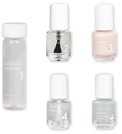 Dazzle Dry Mini Kit 4 Step System - Prima Ballerina, a sheer and milky delicate pink that makes a beautiful French base. (5 Piece Kit / 5 Manicures)