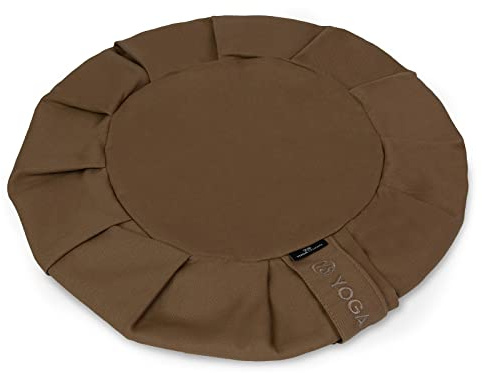 Yoga Studio Cojín de meditación Zafu redondo de la UE de repuesto | Algodón orgánico | Funda extraíble lavable | Asa de transporte (arena)
