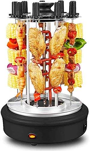 Parrilla eléctrica vertical, estufa de barbacoa giratoria automática para el hogar, pincho sin humo coreano, panorámica incorporada - adecuado para viajes al aire libre, camping de senderismo, hogar a