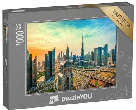 Puzzle 1000 Teile XXL „Dubais Stadtzentrum mit Wolkenkratzern“ – aus der Puzzle-Kollektion Dubai, Städte Weltweit