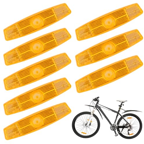 Fangehong 8 Stück Fahrrad Speichenreflektoren, Fahrrad-Rad Reflektoren, Speichen Reflektoren für Mountainbike Rennrad Stadtrad (Gelb)