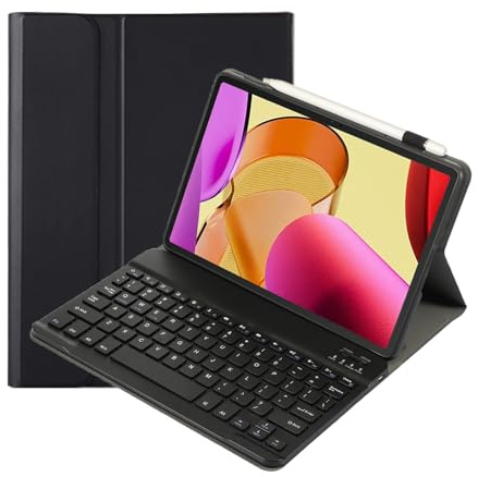 leleyo Tastatur hülle für Amazon Fire Max 11 11 Hülle mit Tastatur magnetische abnehmbare QWERTY für Fire Max 11，Schwarz