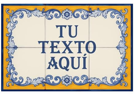 Azulejo personalizado estilo andaluz con texto 30x20 - Diseño 2, cerámica