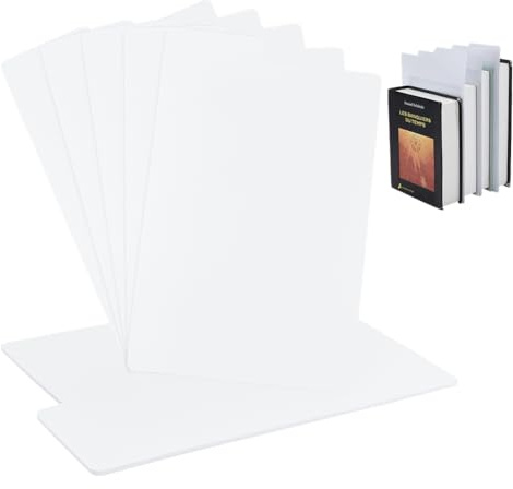 PH PandaHall Intercalaires de Bandes Dessinées 20pcs Tableaux de Livres en Plastique Blanc avec Onglets Séparateurs de Disques Séparateurs de Bandes Dessinées pour Album Bibliothèque Bureau École