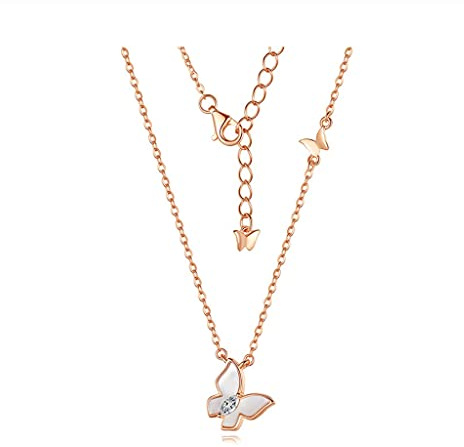 JZWCHQ Collana, la squisita Forma di Farfalla implica Che la Felicità verrà al Tuo Fianco in Modo Elegante, collane per Donne Collana