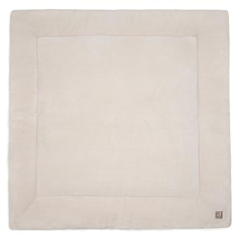 Jollein Krabbeldecke für Baby – Cloudy Rib – Oatmeal – Laufgittereinlage – 100x100 cm – OEKO-TEX Zertifiziert – Spieldecke Baby