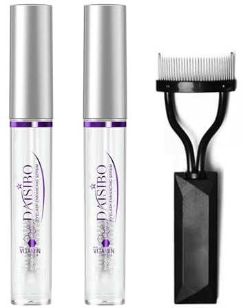 2 pezzi Sieri per Ciglia 5ml, Siero Naturale e Vegano per la Crescita delle Ciglia più Lunghe, Spesse e Forti – Senza Ormoni, Senza Profumo, Delicato sugli Occhi