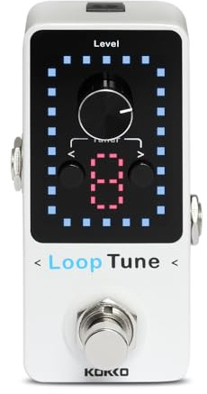 Kokko Looptune Guitar Pedal – 2-in-1 Looper and Tuner with True Bypass, 5-Minute Loop Recording, and LED Indicators