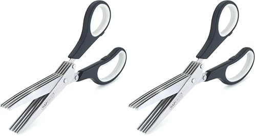 Rapesco 1599 Tijeras de 5 Hojas para Cortar Hierbas/Triturar Papel, Negro (Paquete de 2)
