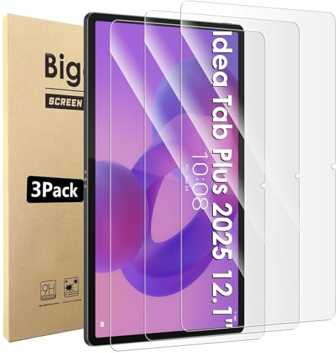 Bigqin 3 Piezas Pantalla de Protector Compatible Con Lenovo Idea Tab Plus 2025 12.1, 2.5D Bubble Free/HD/Anti-Huella Cristal Templado Compatible con Lenovo Idea Tab Plus 2025 12.1