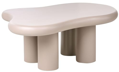 Soffbord Modern Minimalistisk Vardagsrum Möbler MDF-skiva Oval Form 100 x 70 cm Taupe Ondle