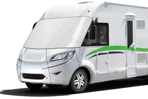 Auto vindruteskydd för integrerade husbilar, vindrutewrap för A-klass, vindruteskydd för husbil, mot snö, is, frost, damm och sol, silver