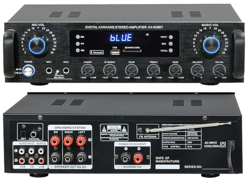 MYFTNP Bluetooth-förstärkare, 2.1/5.1-kanals Hi-FI-förstärkare för bil, med fjärrkontroll, optiska och koaxiella ingångar, frekvensrespons: 2.1