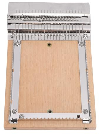 Buachois Small Weaving Loom Multi Craft Tapestry Loom Frame 5.1x8.1in DIY Hand Knitting Weaving Machine Stainless Steel Wooden for Clothing Blanket Kids Adult Beginners