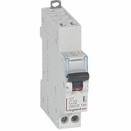 407717 Disjoncteur Unipolaire + Neutre 32a - 1p+n Courbe C - 6/10ka - Automatique Et Vis - Legrand Dx3