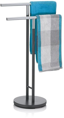 kela Handtuchhalter stehend 92,5cm, Handtuchständer mit 4 Handtuchstangen, SINERIO, anthrazit glänzend