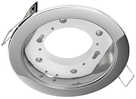ledscom.de Deckeneinbauleuchte ZOBE, chrom glänzend, rund, 107mm Ø, 1x GX53 max. 25W