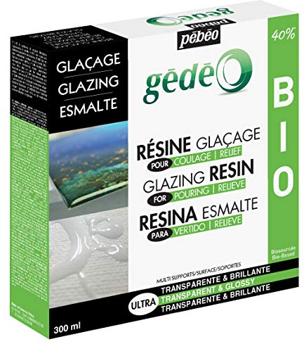 Pébéo 766182 Biobasiertes Zwei-Komponenten Epoxidharz Set Glasklar Gédéo, Durchsichtig, 300 ml, 300 Milliliter