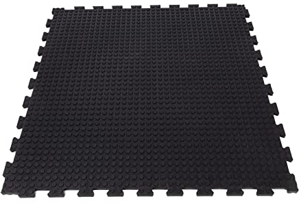 KARAT Establo de goma para caballos, suministros de establo para ganado, alfombrillas de goma, sistema de rompecabezas (100 x 100 x 1,8 cm)